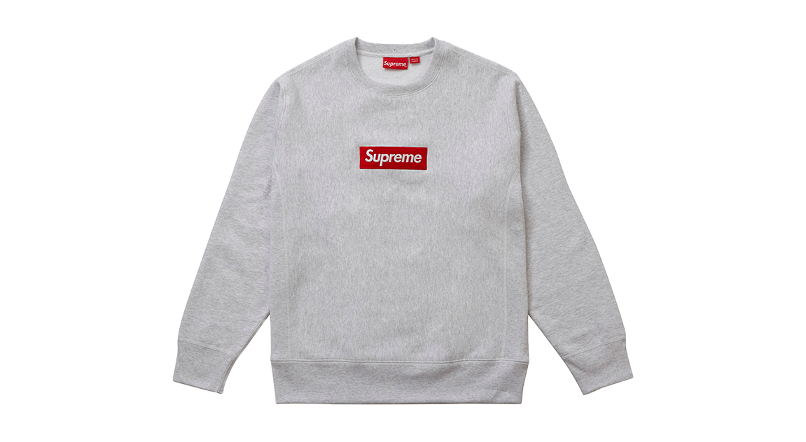 Supreme Box Logo Crewneck Ash Grey (FW18) – Takeoff Copenhagen