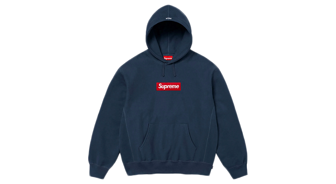 Supreme Box Logo Hoodie Navy (FW24) – Takeoff Copenhagen