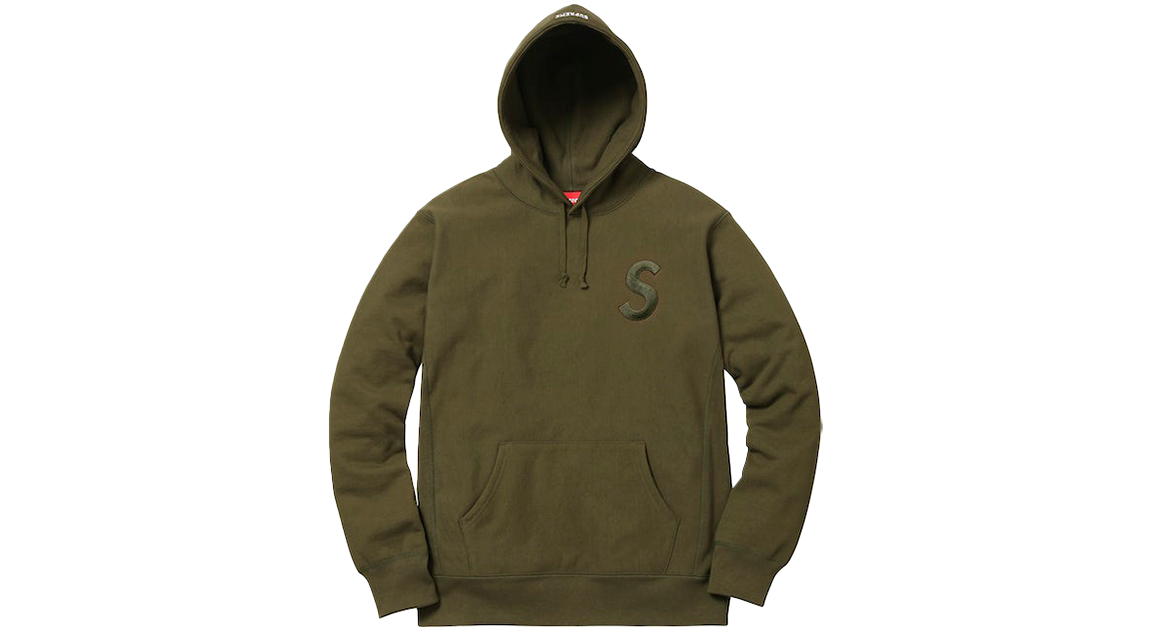 Supreme Tonal S Logo Hoodie Dark Olive FW17 Takeoff Copenhagen