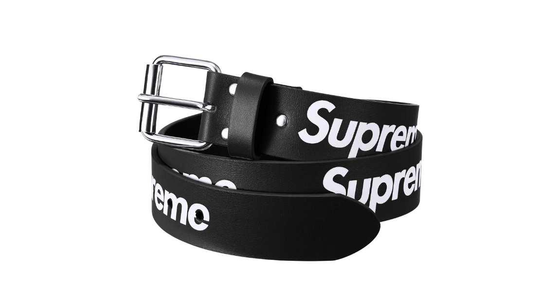 小物 Supreme Repeat Leather Belt Supreme Repeat Leather Belt Black (FW25) – Takeoff Copenhagen