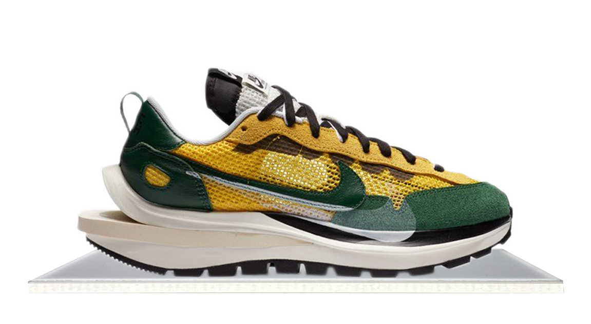 sacai tour yellow on feet