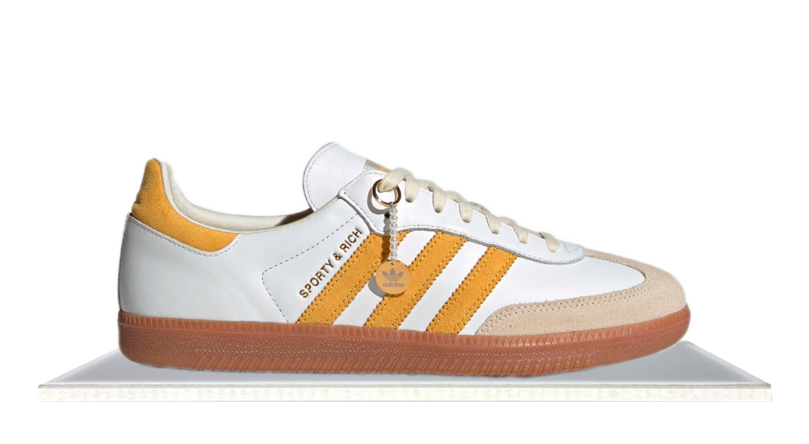 Adidas Samba x Sporty Rich White Bold Gold Takeoff Copenhagen