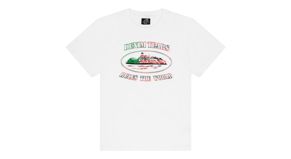 Corteiz x Denim Tears 'Cortears' OG Alcatraz Tee White – Takeoff Corteiz x Denim Tears 'Cortears' OG Alcatraz Tee White – Takeoff