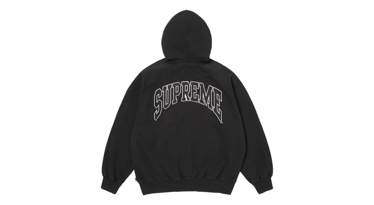 Supreme Cracked Raglan Zip Up Hoodie Black (SS26) – Takeoff Copenhagen Supreme Cracked Raglan Zip Up Hoodie Black (SS26) – Takeoff Copenhagen