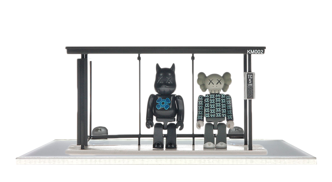 その他 Kaws Kubrick Medicom Toy Bus Stop 1 KAWS x Medicom Bus Stop Series Volume 2 Vinyl Toy Black/Blue