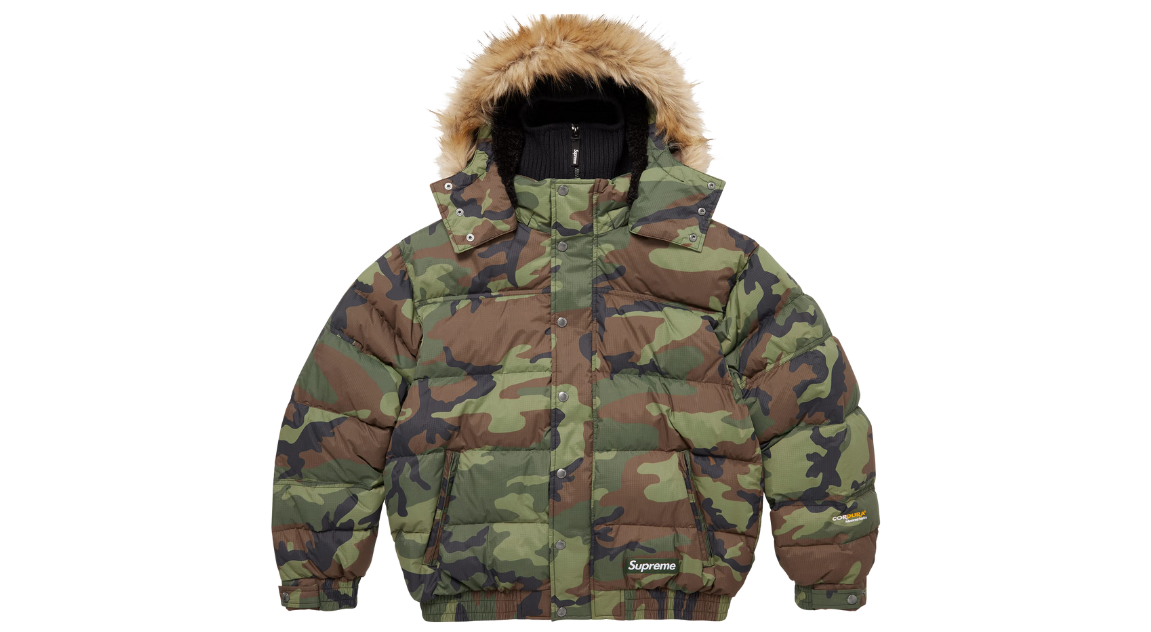 Supreme Facemask 700-Fill Down Puffer Jacket Woodland Camo