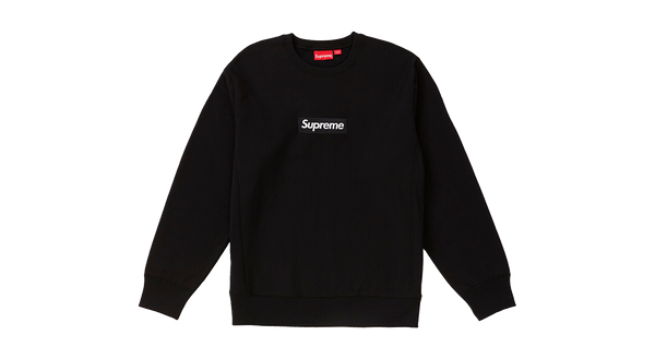 Supreme Box Logo Crewneck Black FW18 Takeoff Copenhagen