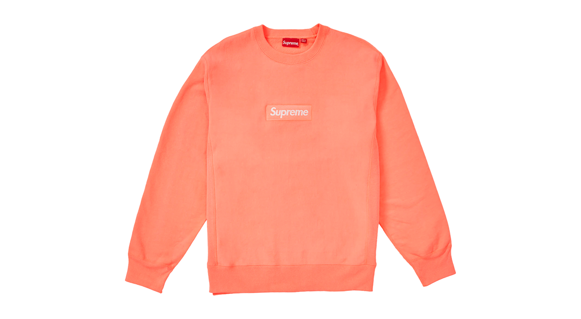Supreme Box Logo Crewneck Fluorescent Pink FW18 Takeoff Copenhagen