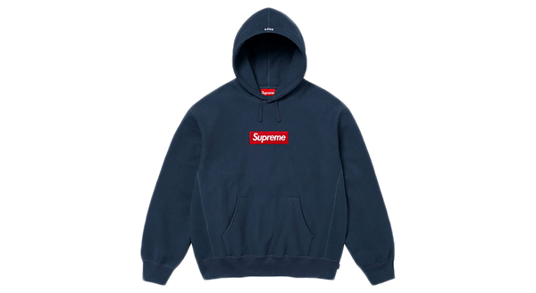 Supreme Box Logo Hoodie Navy (FW24) – Takeoff Copenhagen