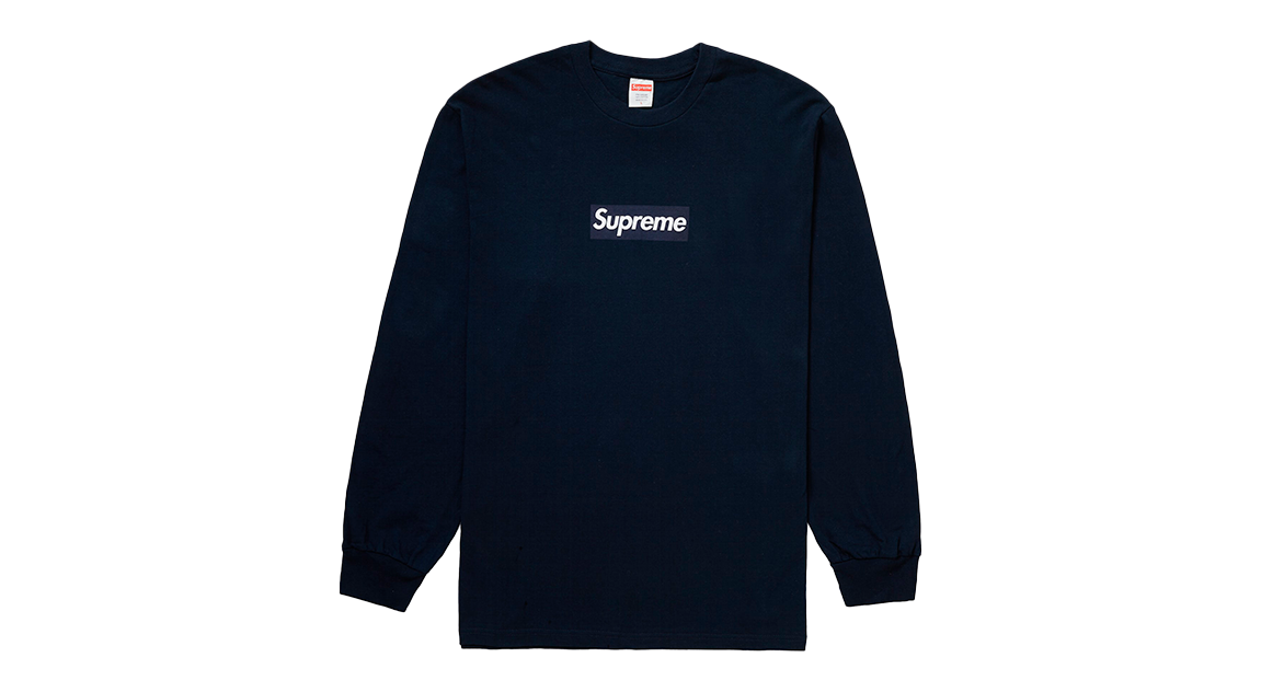 Supreme Box Logo L/S Tee Navy (FW20) – Takeoff Copenhagen