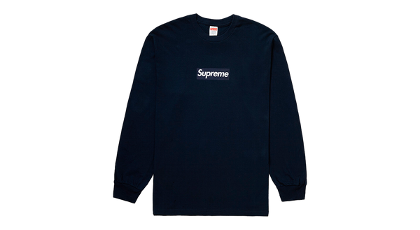 トップス Supreme box logo l/s tee L navy Supreme Box Logo L/S Tee Navy (FW20) – Takeoff Copenhagen