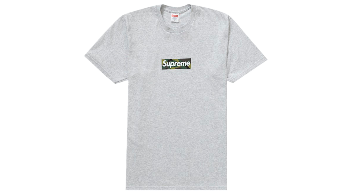 Supreme white tee top black box logo
