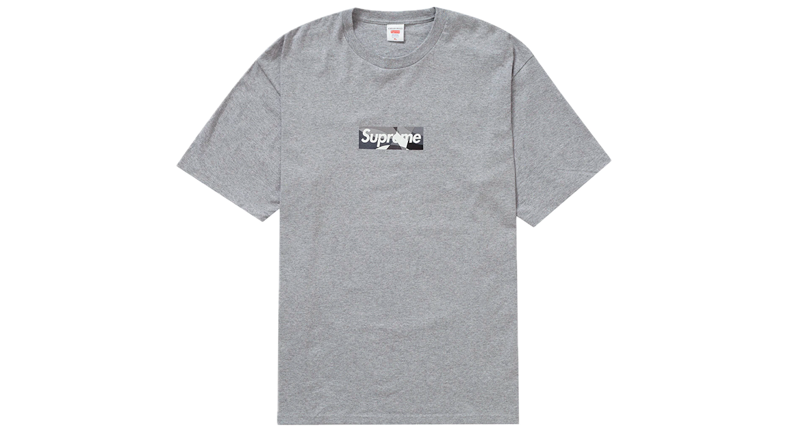 Supreme grey box logo tee best sale