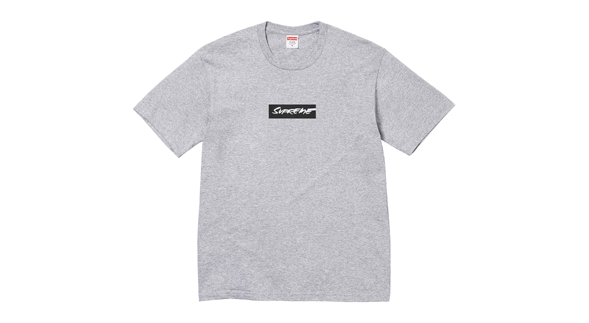 Supreme Futura Box Logo Tee Heather Grey