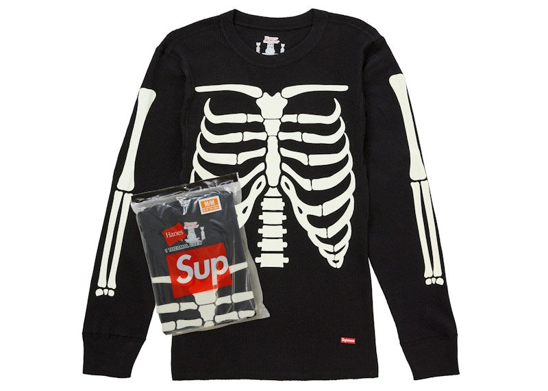 Supreme Hanes Bones Thermal Crew Black (1 Pack)