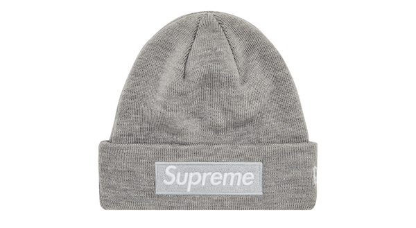 Supreme New Era Box Logo Beanie 'Heather Grey' (FW24