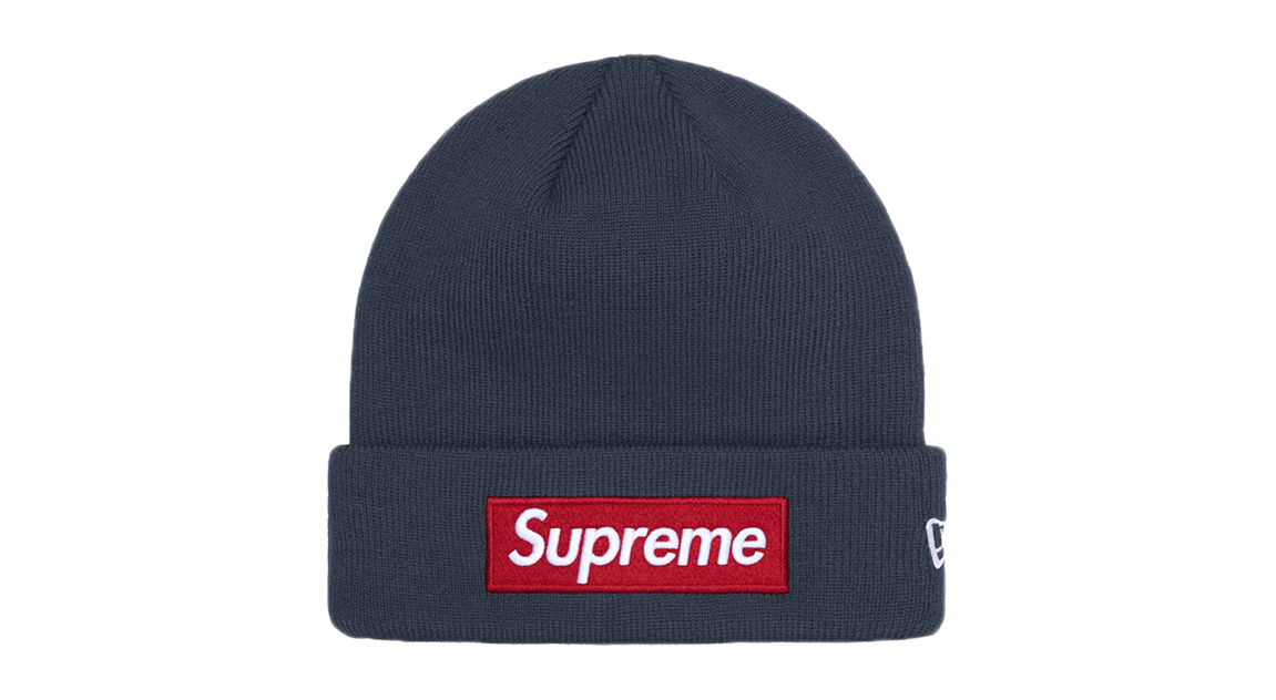 Supreme New Era Box Logo Beanie 'Navy' (FW24) – Takeoff Copenhagen Supreme New Era Box Logo Beanie 'Navy' (FW24) – Takeoff Copenhagen