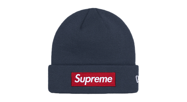 Supreme New Era Box Logo Beanie 'Navy' (FW24) – Takeoff Copenhagen
