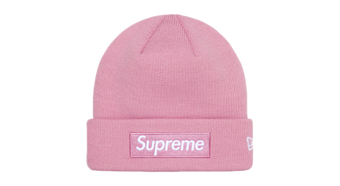 Supreme New Era Box Logo Beanie 'Dusty Pink' (FW24) – Takeoff Supreme New Era Box Logo Beanie 'Dusty Pink' (FW24) – Takeoff