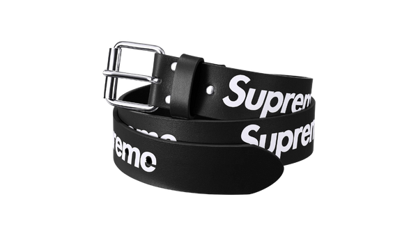 Supreme Repeat Leather Belt Black (FW25) – Takeoff Copenhagen