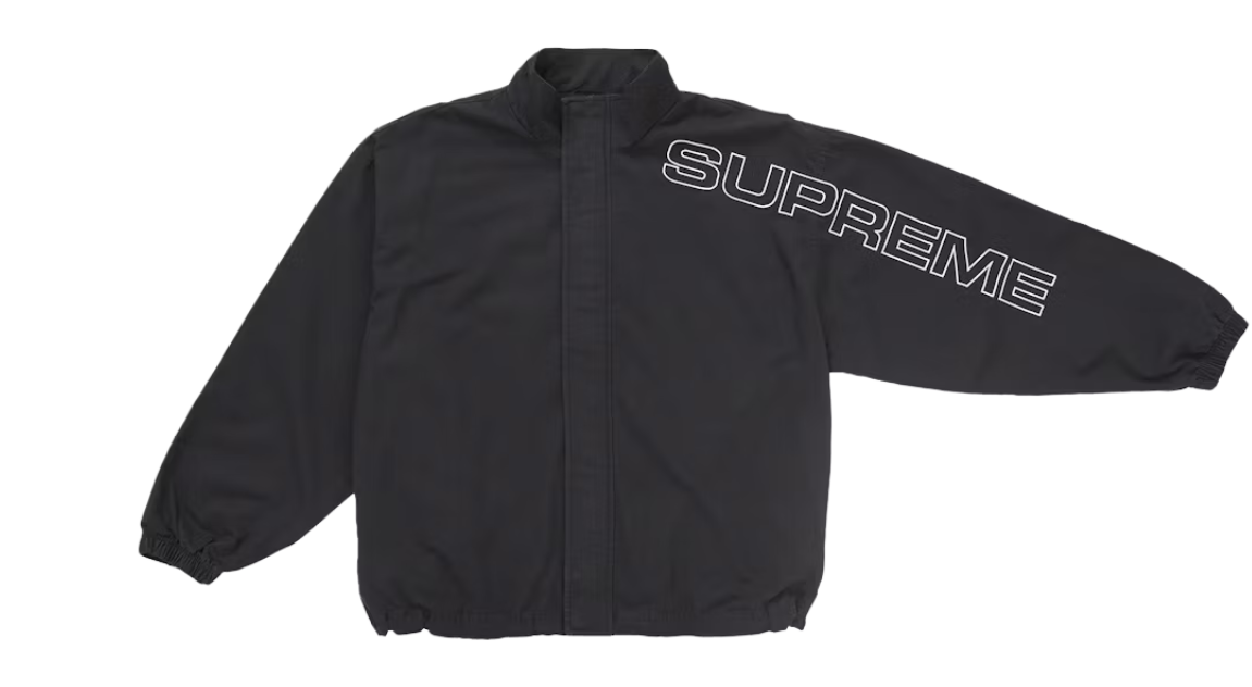 Supreme Spellout Embroidered Ripstop Track Jacket Black (FW25