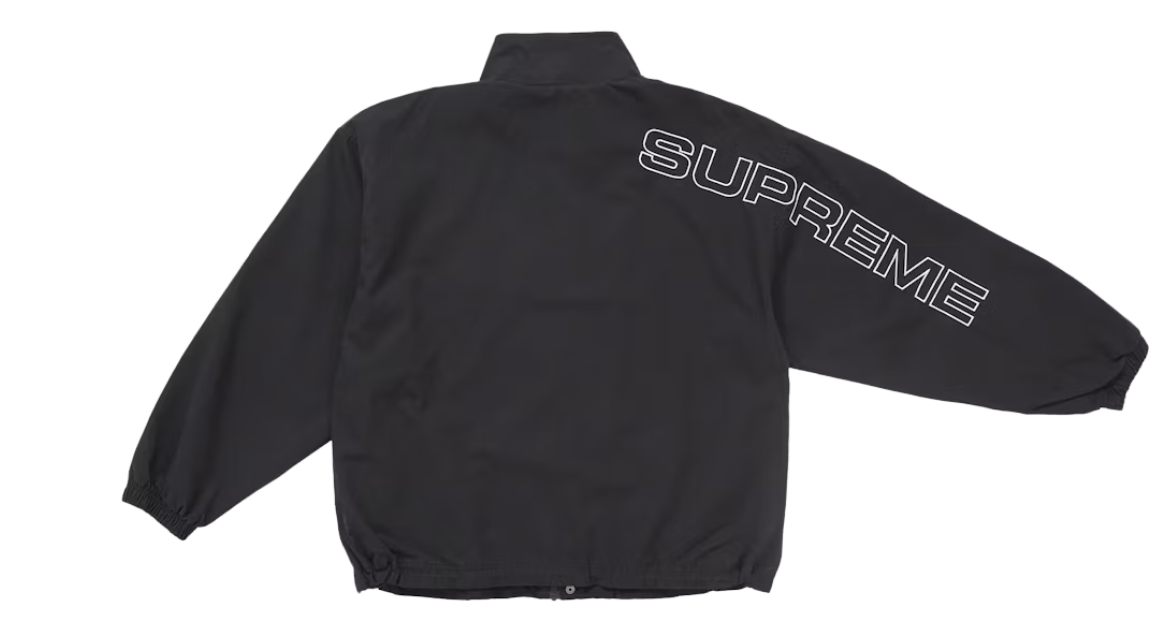 Supreme Spellout Embroidered Ripstop Track Jacket Black (FW25