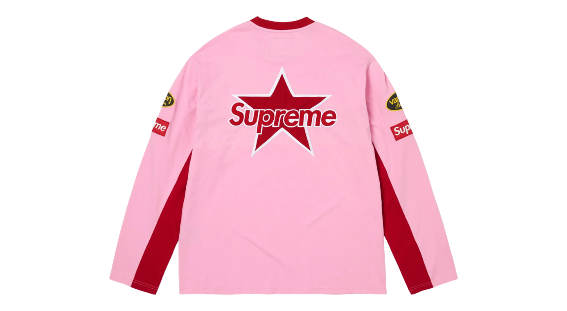 Supreme Vanson Leather L/S Top Pink – Takeoff Copenhagen