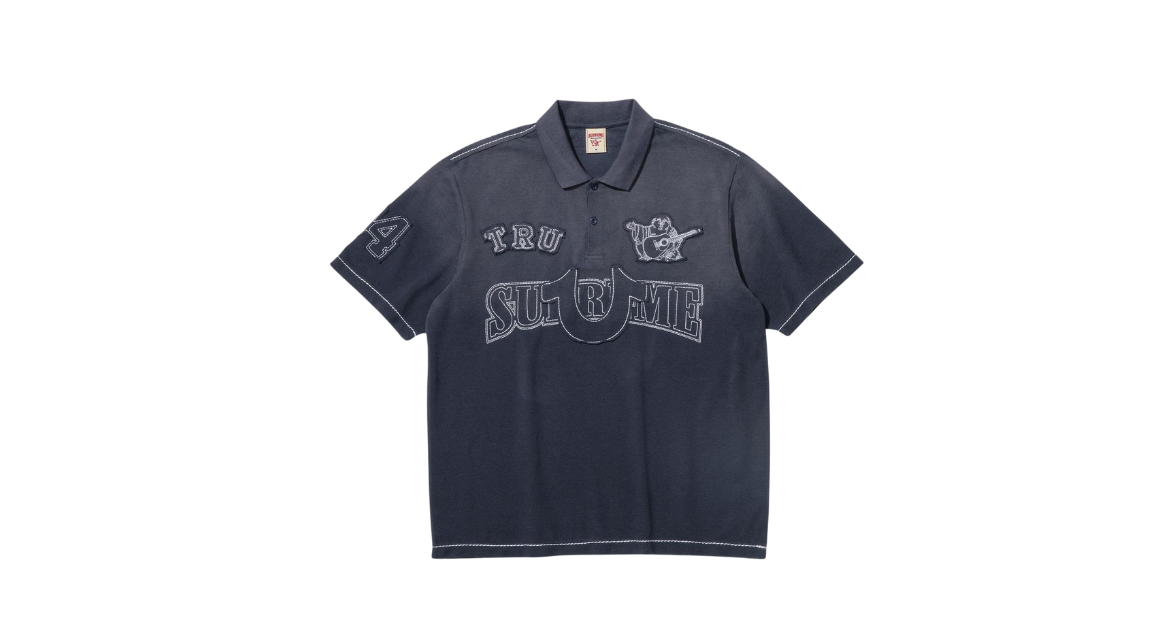 Supreme x True Religion Appliqué Polo Navy – Takeoff Copenhagen