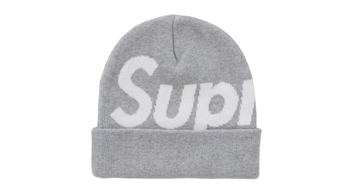 Supreme Big Logo Beanie Ash Grey (FW24) – Takeoff Copenhagen
