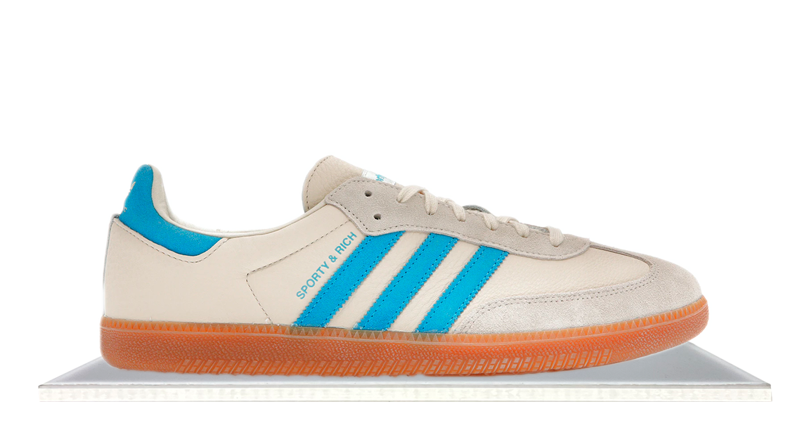 White and sales blue adidas samba