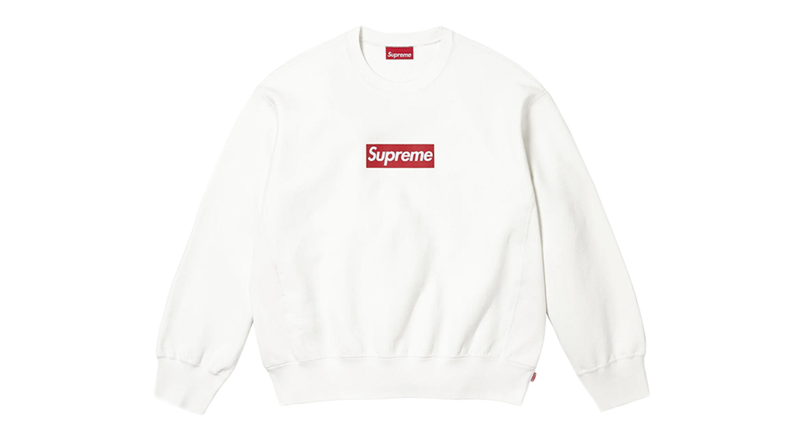 20-60代 人気ファッションブランド Supreme Washed Box Logo Crewneck White (SS25) – Takeoff トップス